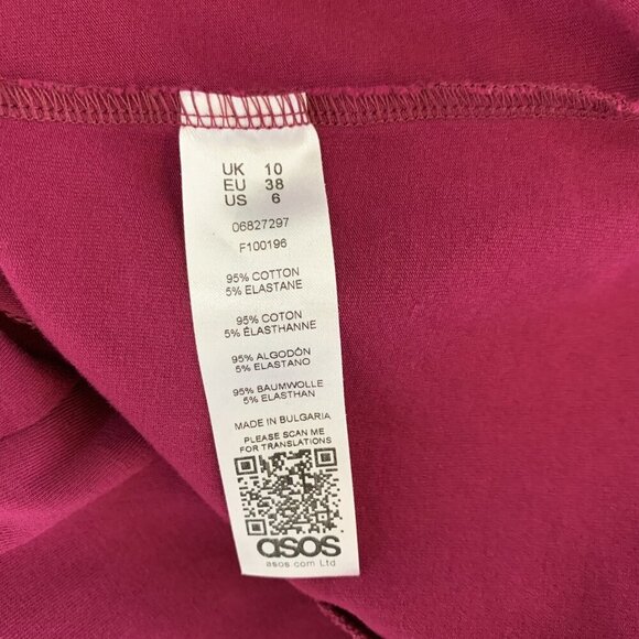 ASOS‎ Plum Midi Dress 6 Sleeveless Bodycon Cocktail Wedding Guest - Picture 7 of 7